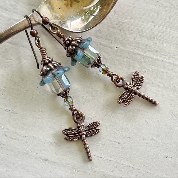 ARTISAN Earrings - “Dragonfly Lanterns” Dangles - Picture 7 of 12